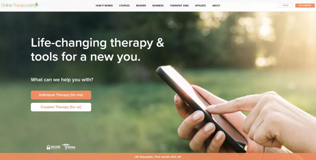 Online Therapy Home Page